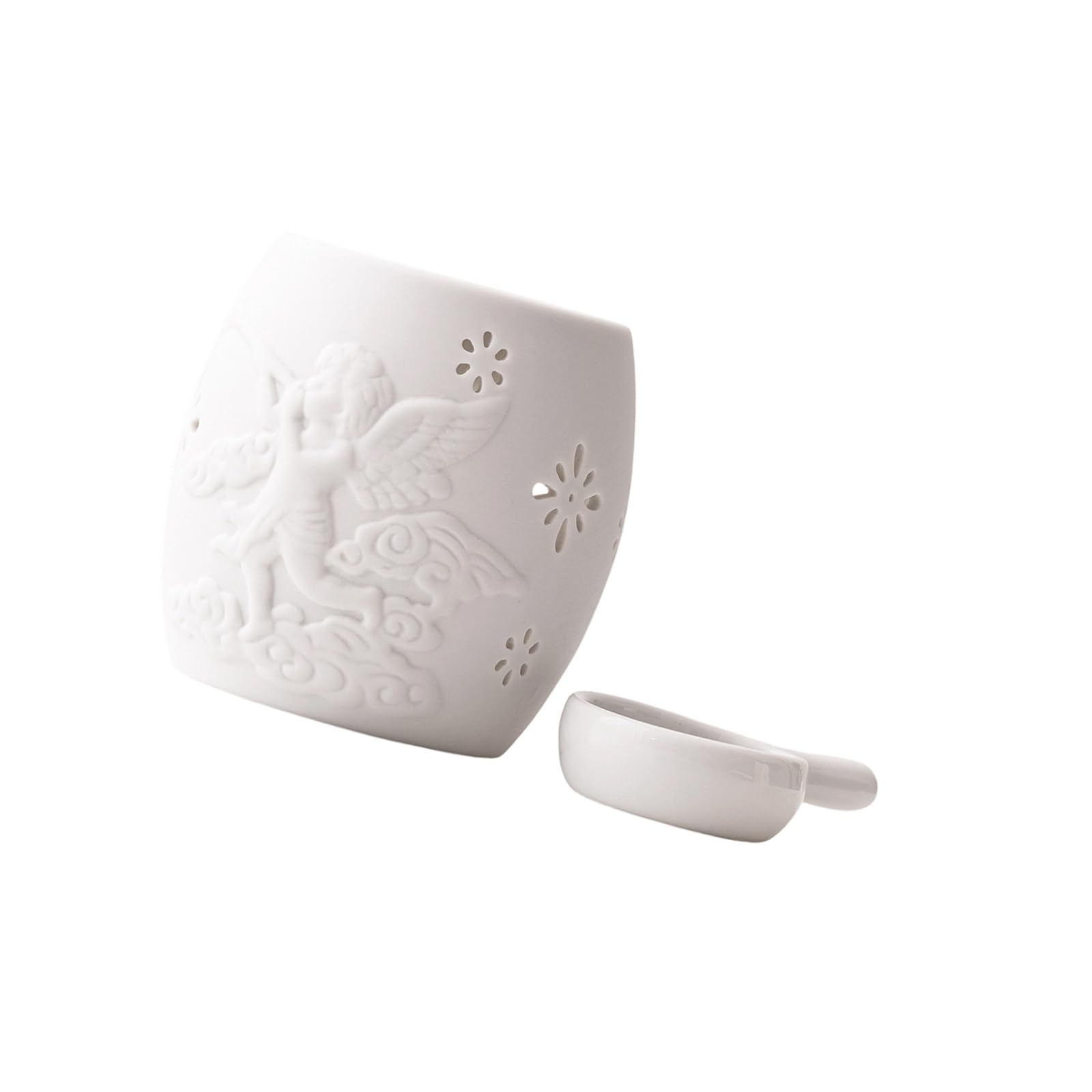 EXQIOUR Embossed Ceramic Burners for Melting Easy Scent Oil Burners