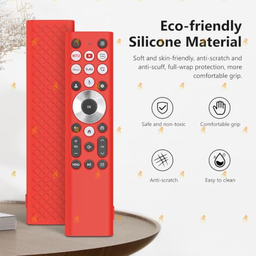 Image of RAYA Silicone Cover Compatible with 2026 Hisense TV Remote E7Q PRO / U6N PRO Model TV Remote Protection Case (RED)