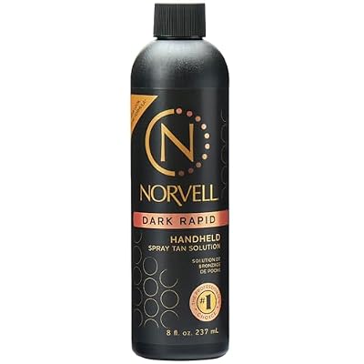 Norvell Premium Spray Tan Solution Dark Rapid 8 Fl. Oz Professional Sunless Tanning Formula for Fast Natural Bronze Glow, Streak Free, Long Lasting Color