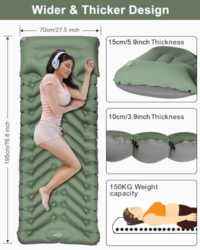 Inflatable-Sleeping-Pad-for-Camping-Extra-Thick-39-Inch-Self-Inflating-Camping-Pad-with-Built-in-Foot-Pump-Pillow-Ultralight-Compact-Camping-Sleeping-Mat-for-Backpacking-Camping-Hiking
