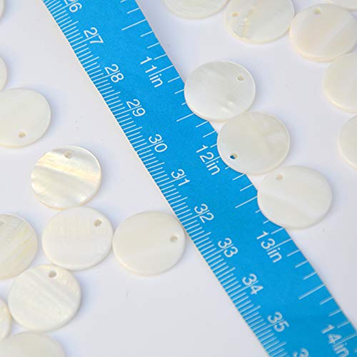 Shell Beads, Dyai 100Pcs 15Mm Flat Round Mother Of Pearl Coin Beads Charms For Jewelry Making (White) #TOP4