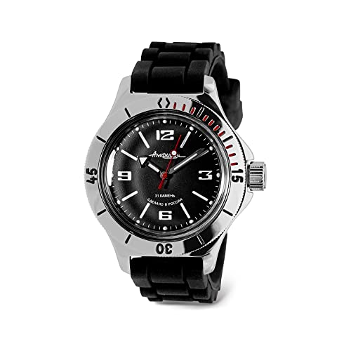 Vostok | Amphibia 120509 Automatic Self-Winding Diver Wrist Watch | Black Resin Band