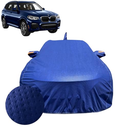 Image of Car Cover for BMW X3 (2018-2024) | 100% Waterproof Cover with Reflective Mirror Pockets | Dustproof, Scratchproof, Heatproof BMW X3 Car Cover |Soft Cotton Lining| Blue