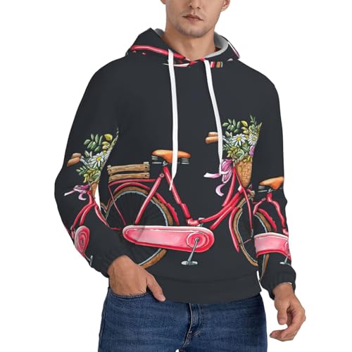 Sweat à capuche imprimé vélo homme avec poche kangourou pull