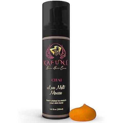 Kafune Amor Premium Lace Melting Mousse - Tinted Wig Melting Spray for Lace Wigs, Quick-Drying, Natural Finish, Ideal for Braids and Baby Hairs – Chai Light Warm Brown Cover