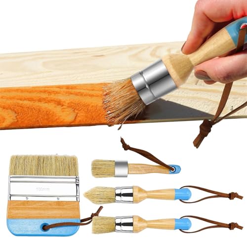 Xistuoz Pincel de pintura de tiza para muebles, herramienta de pintura con cera, seguro y práctico para muebles, decoración del hogar, manualidades