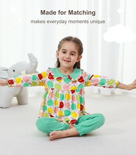 Image of Toddler Girls' Clothes-Viscose from Bamboo, Long Sleeve Ruffle Top with Pant Sets for Kids 2Pcs Fall Outfits 2T-6Y