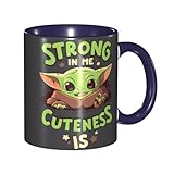 スターウォーズ ヨーダ マグカップ Mug ウォーターカップ 人気 セラミックマグ 大容量 ティーカップ コップ ハンドル付きお茶カップ Navy Blue