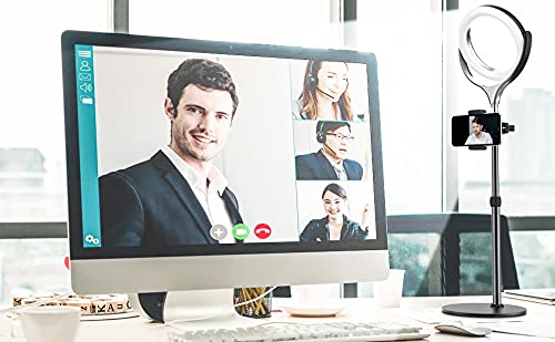 Video Conference Lighting Kit,Anozer Desk Ring Light for Computer Laptop Mac,Circle Face Lights with 3 Dimmable Color & 10 Brightness for Zoom Meeting Call,Live Streaming,Webcam Chat,Makeup by Anozer - Image 6