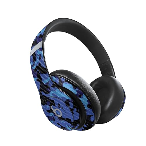 Image of MightySkins Carbon Fiber Skin Compatible with Beats Studio Pro - Blue Modern Camo | Protective, Durable Textured Carbon Fiber Finish | Easy to Apply