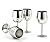 StainlessLUX 77374 4-piece Brilliant Stainless Steel Wine Glass Set / Wine Tasting Goblet Set - Quality Drinkware for Your Enjoyment