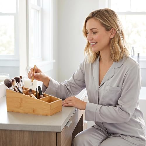 Ninebendstreams 2 Pack Bamboo Food Pantry Organizers for Kitchen, Cabinet, Office,countertop, Wood Snack Organizer and Storage for Spices, Snacks,Coffee, Tea,(4 Section) - Image 4