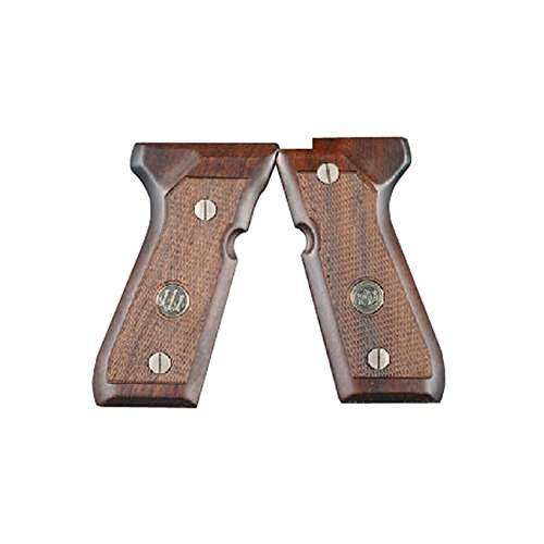 Beretta 92/96 Series Standard Wood Brown Gun Handles With Medallion #TOP22