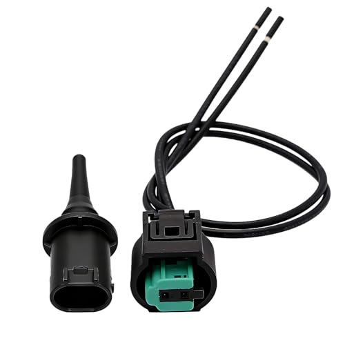 AurLunUs 2 PCS Outside Ambient Air Temperature Sensor with Connector Plug Kit Import Direct Ambient Temp Sensor Connector Plug Wire Harness Compatible with Benz OEM #0075421318 0005428418 5S11829