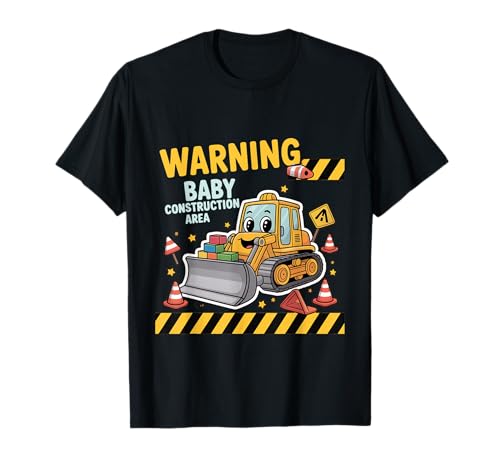Warning Baby Construction Area Madre – Humorous Pregnancy T-Shirt