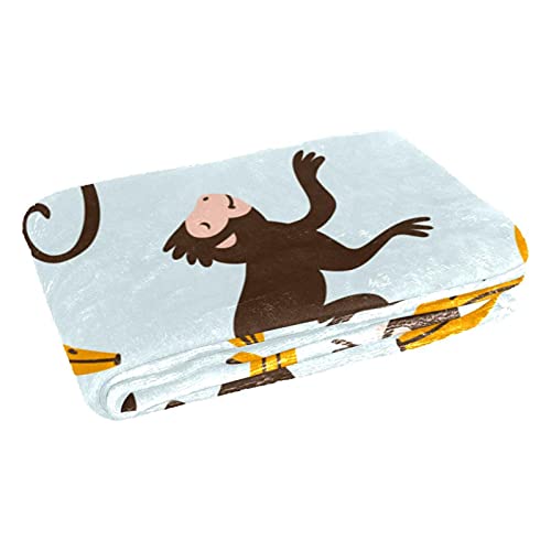 Couverture singe et banane douce aux finitions soignées