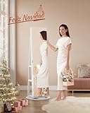 SONGMICS Espejo Joyero con 6 LEDs, Armario de Joyas de Giro de...