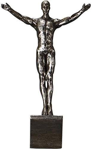 A.B Crew Unique Resin Made Climbing Man Wall Art Home Decor Sculpture (Silver Posture 1)