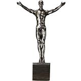 A.B Crew Unique Resin Made Climbing Man Wall Art Home Decor Sculpture (Silver Posture 1)