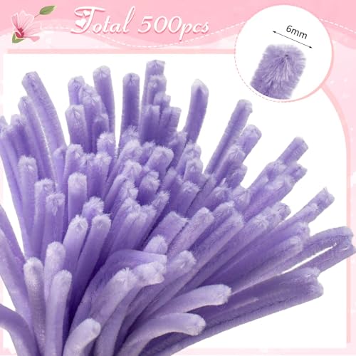 Image of Peryiter 500pcs Pipe Cleaner Craft Pack, Colorful Flowers, 12 Inch