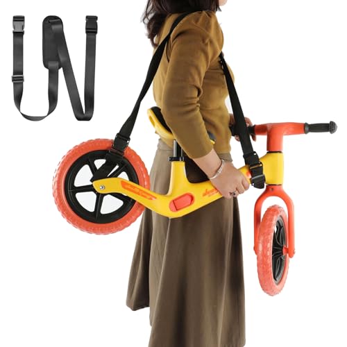 Schultergurt, Tragegurte für Laufräder & Scooter, Leicht Bequemes und Verdicken, Universell Verstellbar Laufrad Tragen, Ideal für Alle Eltern und Kinder, Schwarz Fahrrad E Scooter Zubehör