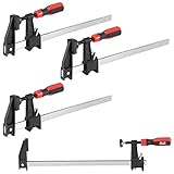 HOIGON 4 Pack 12 Inch Adjustable Steel Bar Clamps, 2.36 Inch Throat Medium Duty American Style F Cla