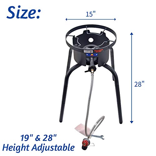 ARC-Propane-Burners-For-Outdoor-Single-Propane-Burner-With-Threaded-Legs-Option-to-Adjustable-Height-65000BTU-Cast-Iron-Portable-Propane-Stove-Great-For-Camping-And-Other-Outdoor-Cooking