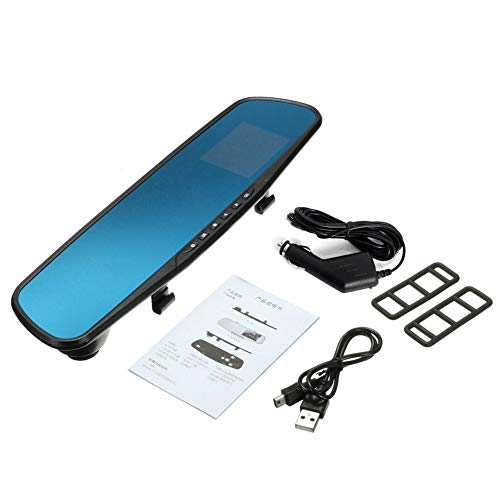 Emily 1080P HD Rearview Mirror Night Vision Car DVR Dash Cam Car Video Recorder black