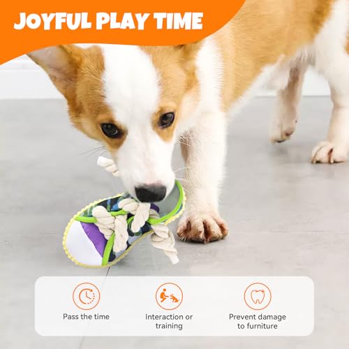 Juguete mordedor para perros con forma de zapato, sonido y campana miniatura 4