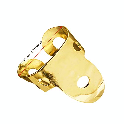 Jiayouy 15Pcs Guitar Thumb Finger Picks Set Metal Guitar Thumb Finger Picks With Storage Box For Gutiar Bass Ukulele Banjo Golden #TOP1