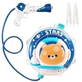 Pistola de Agua Infantil Tipo Mochila, Pistola de Agua con Forma de Oso Astronauta, Regalo Ideal para Juegos de Verano al Aire Libre, Piscina