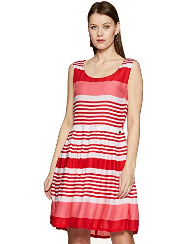 U S POLO Womens_US Polo_DR(8907036542981_UWDR0118_R/N SL Dress-Poppy RED_L)