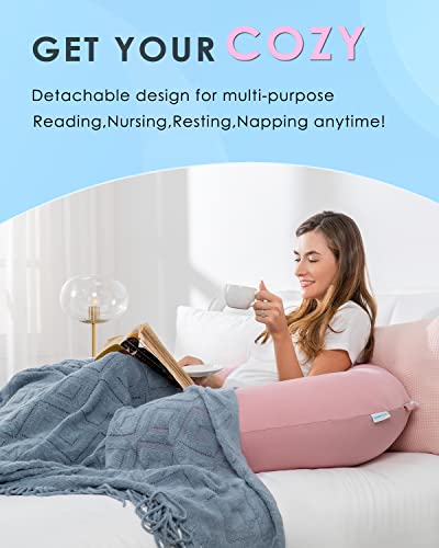 Queen Rose Cooling Pregnancy Pillows - E Shaped Pregnancy Pillows For Sleeping, With Pregnancy Wedge Pillows For Belly Support, 60 Inch Maternity Body Pillow, Breathable Jersey Cover,Pink #TOP4