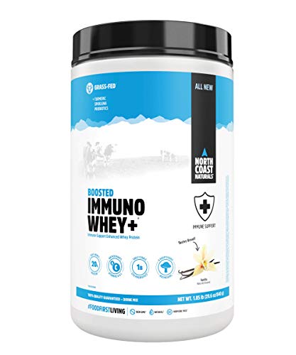 North Coast Naturals Boosted IMMUNO WHEY+, Protein Shake Mix â€“ Grass-fed, Hormone and antibiotic Free whey Protein Powder â€“ Vanilla 840 g