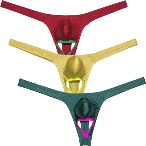 Men Sports Shiny Thong Underwear Soft Pouch G-string Balls Out Tangas Jockstrap Sexy Lingerie T-back