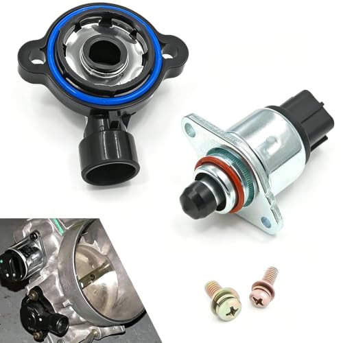 AurLunUs 2 PCS Car Idle Control Valve Sensor, Idle Air Control Valve + Throttle Position Sensor, Compatible with GM Buick Cadillac Chevrolet Pontiac 17113625 17113598