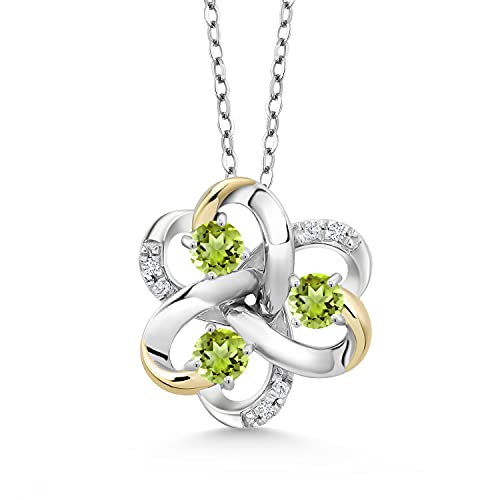 Gem Stone King 925 Silver and 10K Yellow Gold Round