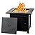 OutVue 28 inch Real Slate Propane Fire Pit Table, Gas Fire Pits for Outside Patio,50000 BTU Propane Fire Pits with Lid &Lava Rocks,Firepit for Garden,Yard