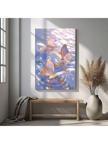 Impression d'art papillon sur toile de style surréaliste avec cadre - 3