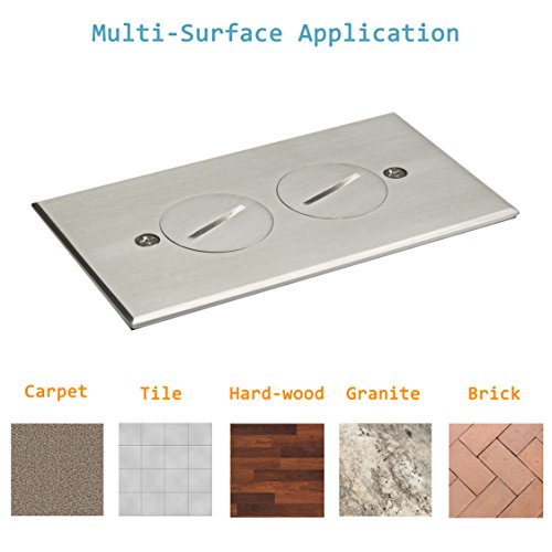 Enerlites Screw Cap Cover Floor Box Kit, 5” X 2.87” 1-Gang, 20A Tamper-Weather Resistant Duplex Receptacle Outlet, Watertight Gasket, Corrosive Resistant, Ul Listed, 975506-Ss, Stainless Steel #TOP2