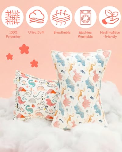 Image of ALVABABY Toddler Pillowcase Polyester Bean Velvet Soft Warm Fit 13 inchx 18 inch or 12 inchx16 inch Kids Pillow Cover Envelope 2 Pack for Girl Boy Travel