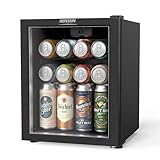 ROVSUN 28 Can Beverage Cooler Refrigerator, Mini Cooler with Removable Shelves, 43-64°F Temperature Adjustable Fridge for Soda, Beer, Wine, Freestanding Small Fridge for Kitchen, Dorm, Office or Bar