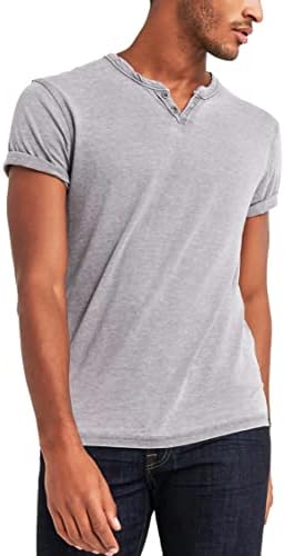 Lucky Brand Men's Venice Burnout Notch Neck Tee Shirt, Frost Grey, XX-Large