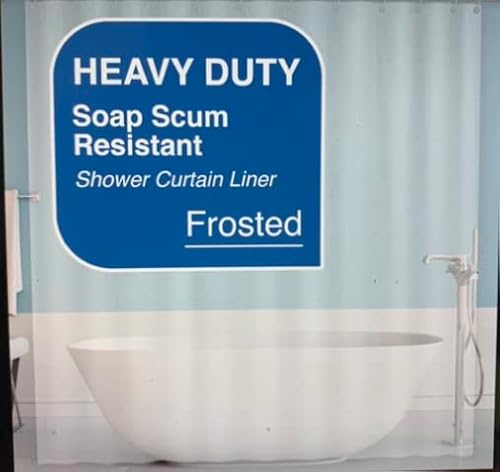 Bath Shower Curtain Liner – 72 X 72 Heavy Duty Peva Shower Curtain Or Shower Liner With 12 Rustproof Metal Grommet And 3 Magnetic Weights – Odor Free Fits Standard Showers, Clear (6G Standard Frosted) #TOP1