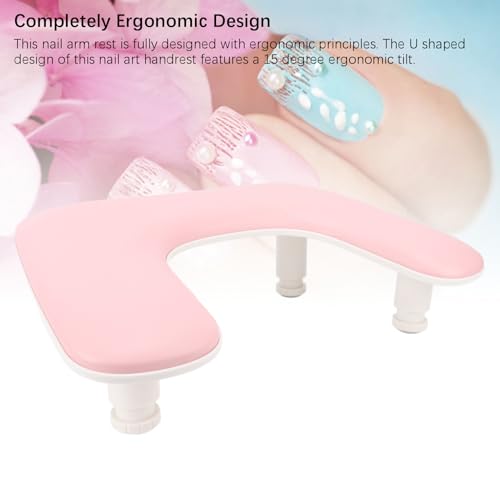 Support de manucure en forme de U YUYTE avec coussinet silicone rose - 2