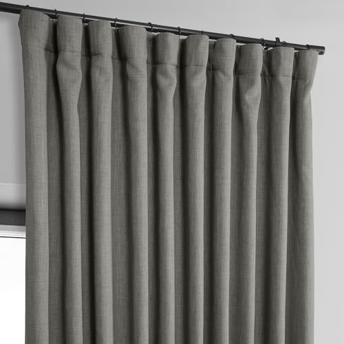 HPD Half Price Drapes - Faux Linen Curtains for Living Room (1 Panel) - 100W X 108L - Extra Wide Textured Room Darkening Curtains for Bedroom 108 Inches Long - Drapes for Home Decor, Blazer Grey by HPD Half Price Drapes - Image 5