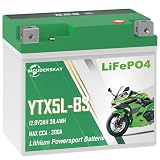 MOUDENSKAY Batería Litio Moto 12V 3ah CCA300+ batería litio YTX5L-BS bateria de litio 12 v para motocicleta con BMS y pantalla,etc.
