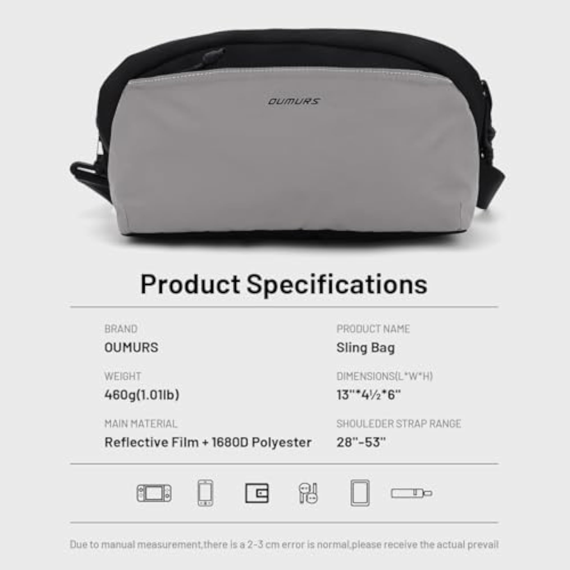 Crossbody Sling Backpack Water-resistant Oxford Fabric