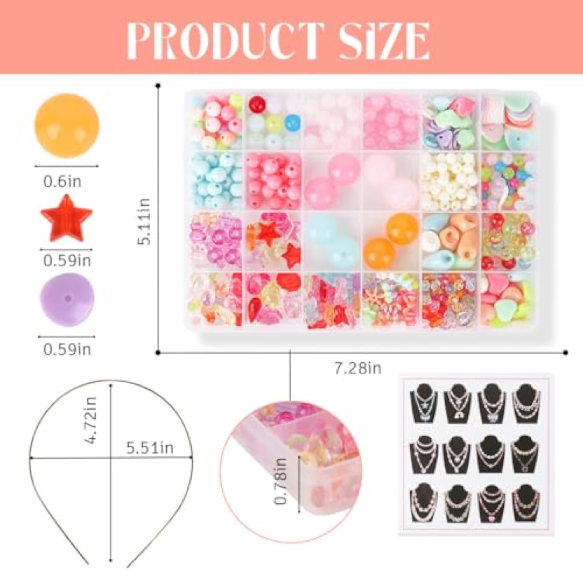 Pony Beads for Bracelet Making, Craft Supplies