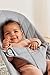 BabyBjörn Bouncer Bliss, Light Gray, Woven, Petal Quilt | 2-in-1 Adjustable Baby Bouncer Seat and Toddler Chair, Newborn to Toddler (8-29 lbs), 4 Positions, Lightweight & Portable
